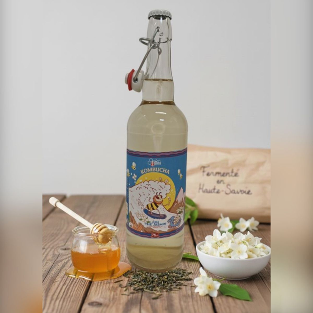 Jun Kombucha Thé Jasmin 75 cL - Pack 6 bouteilles 75 cL - Melisalp'