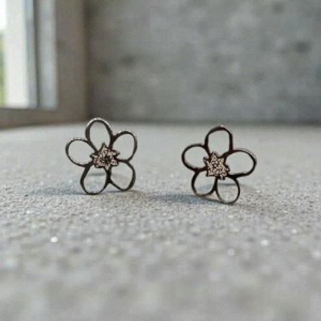 Forget me not sterling silver studs