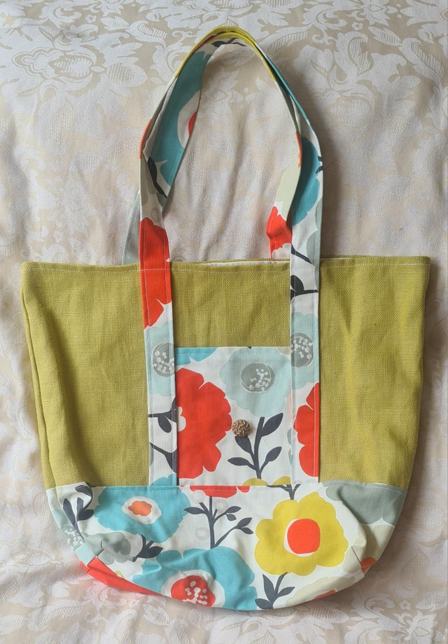 Vintage Flower 'Daffodil' Beach Bag