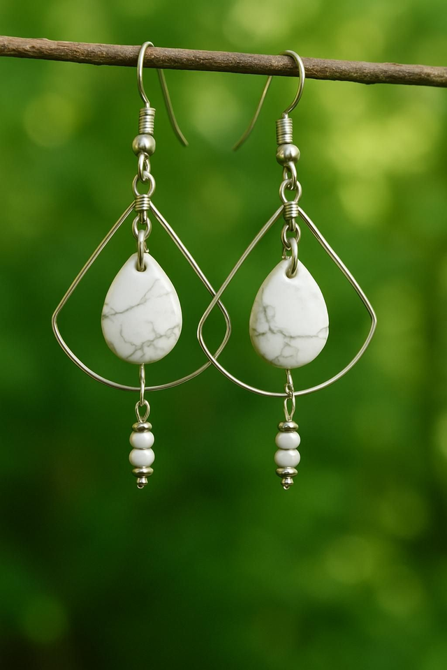 Boucles d'oreilles Howlite - 