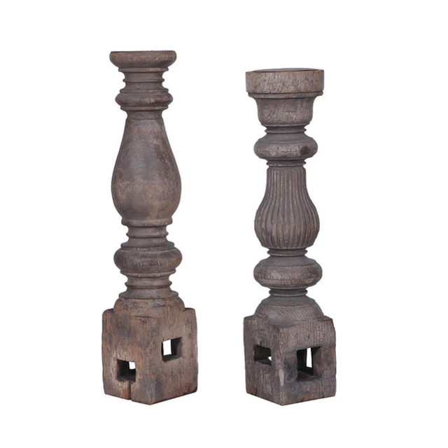 Tischbein Kerzenhalter L / recycelte Tischbeine aus Massivholz