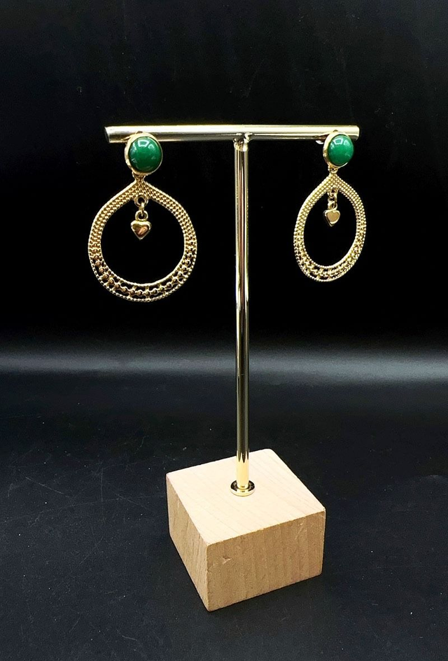 Boucles d'oreilles Pierre Verte