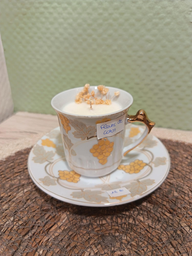 Tasse raisin "fleurs de coton"