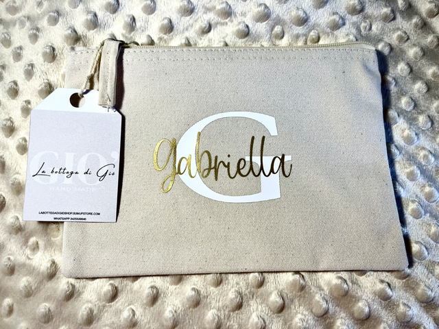 Pochette 100% cotone con dedica