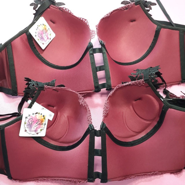 Conjunto de Lingerie Lavinia - Cor Marsala