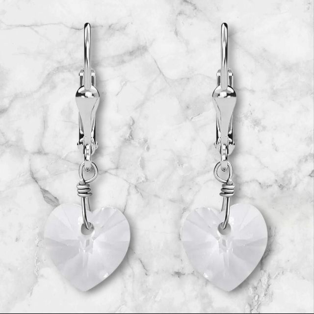 Beautiful Natural Clear Quartz Crystal Earrings