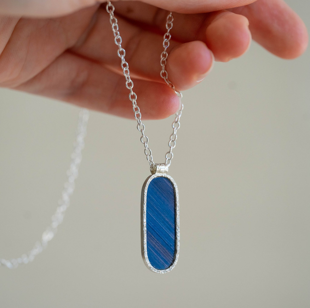 Pendentif Sigilla - Argent, bleu