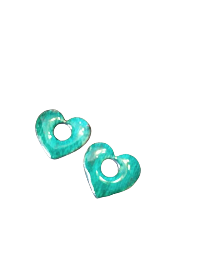 Cœur Émeraude" – Pampille en Bois & Résine Pailletée Verte