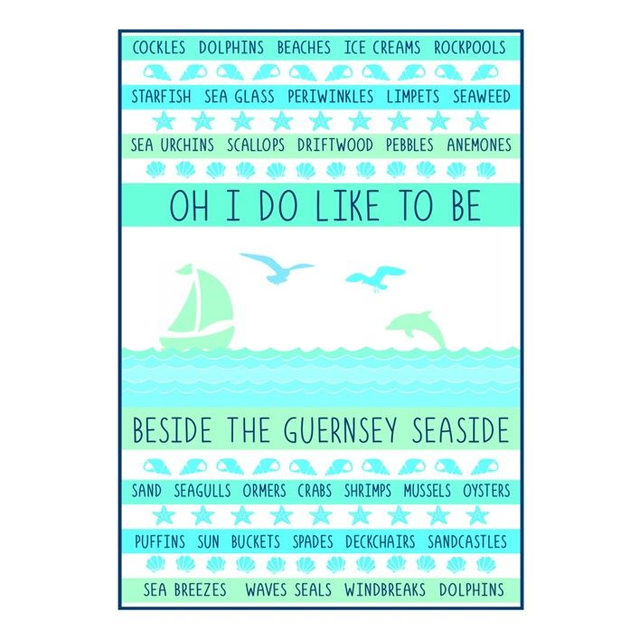 002 TEA TOWEL - BESIDE THE SEASIDE TEA TOWEL
