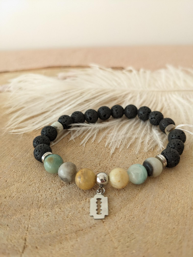 Bracelet Pierres de lave et Amazonite