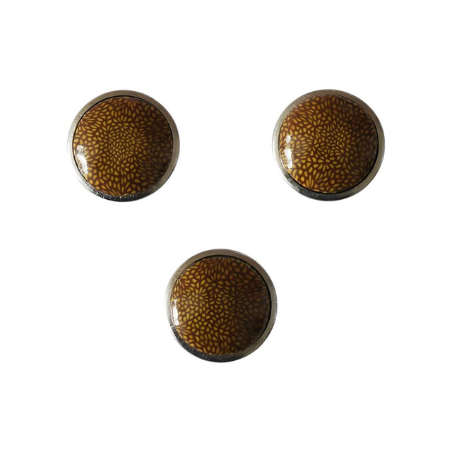 Bouton pression marron jaune