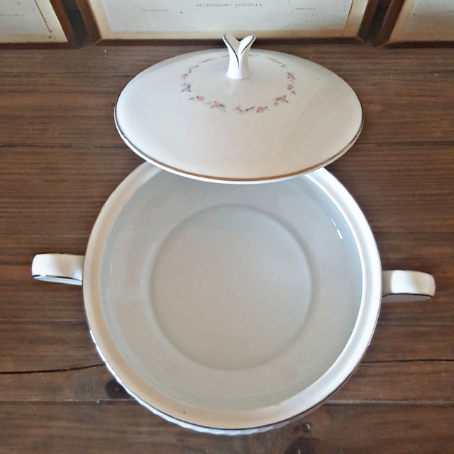 X Noritake Cheri soupière en porcelaine Japon, motif de roses