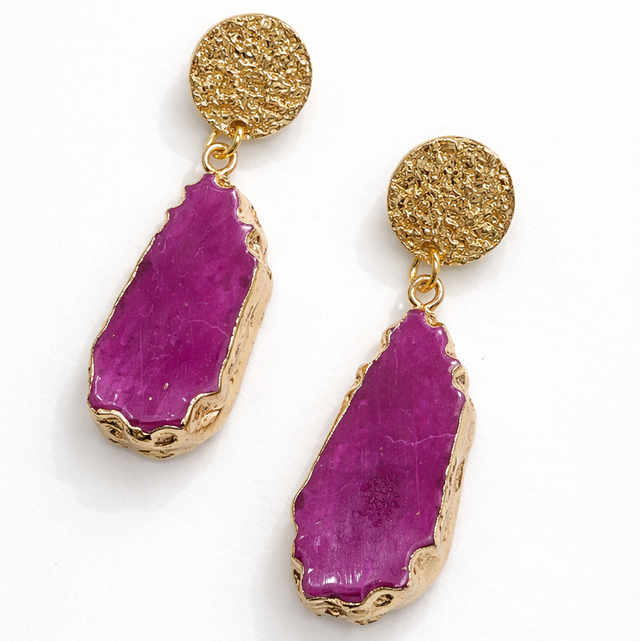 Pendientes buganvilla dorado 