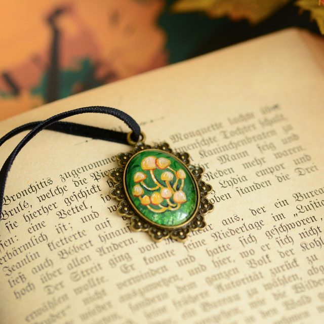 Golden Mushroom Pendant