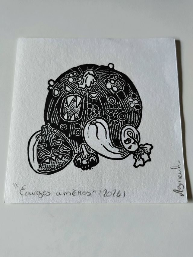 Courges amères, format carré 12X12 cm