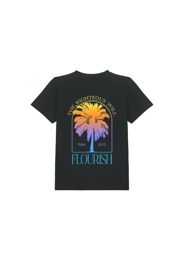 The Black Tropical Palm Tee - Psalm 92:12 [Kids+Baby]