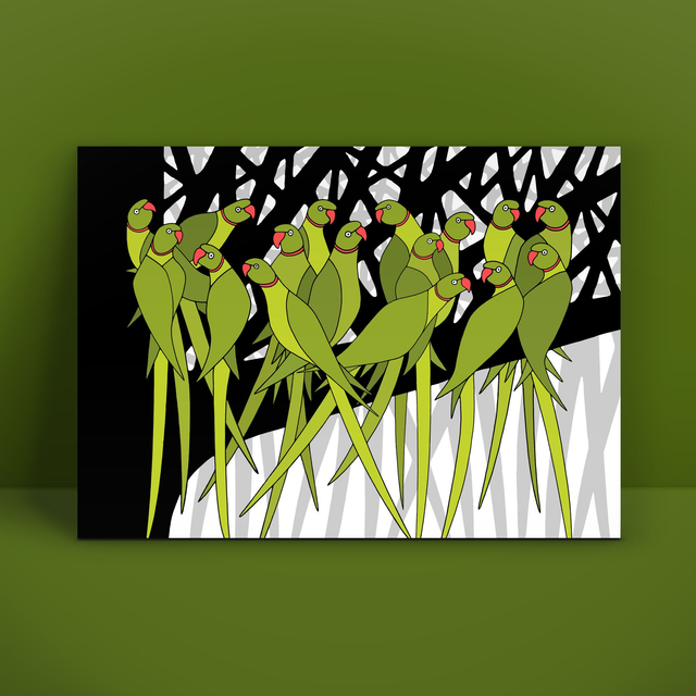 Rose-ringed parakeets