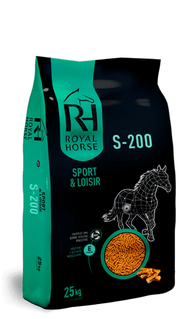 S-200 : Aliment granulé pour chevaux de sport & loisir - ROYAL HORSE 25kg