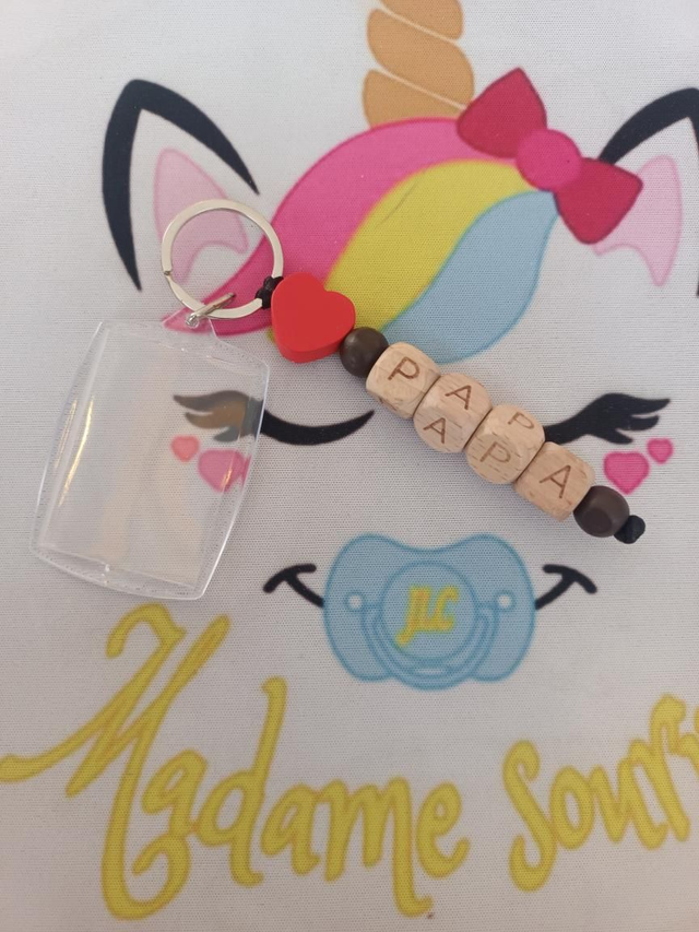 Porte clés photo 1 branche Bois