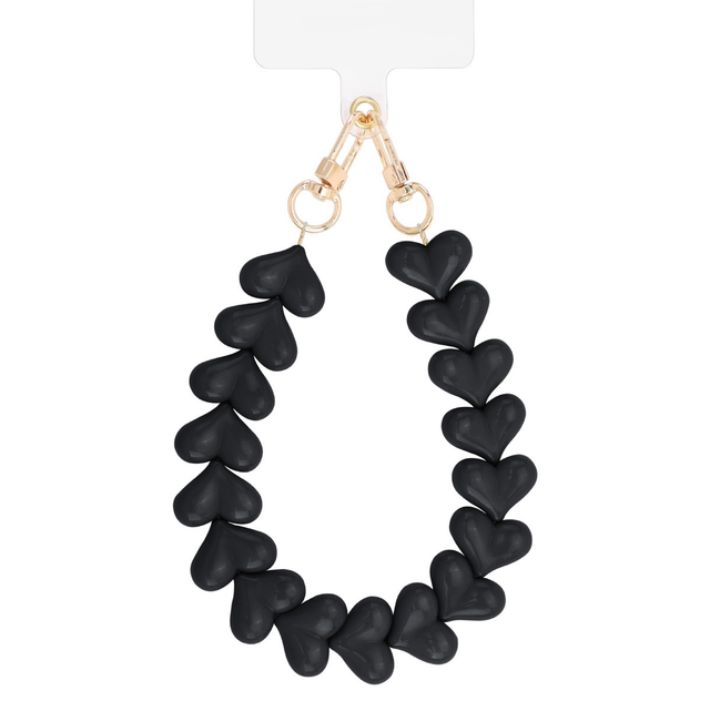 Telefoonkoord heart zwart