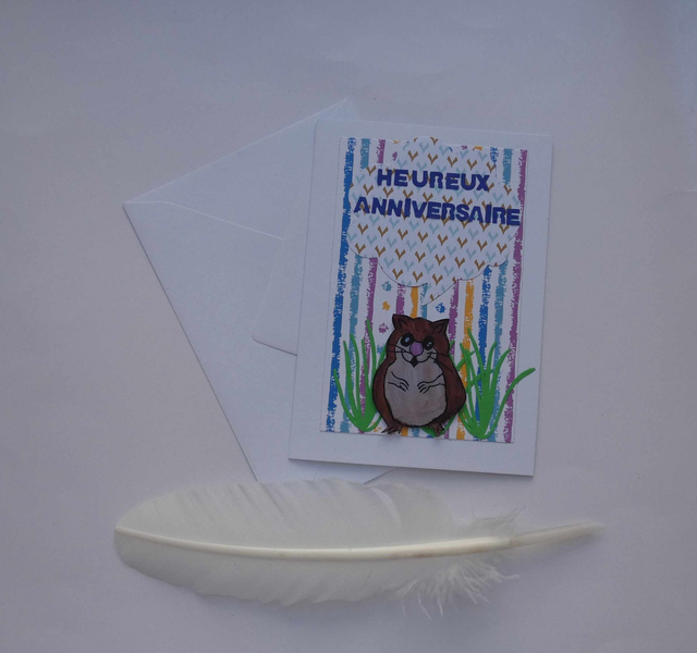 Heureux anniversaire avec un hamster