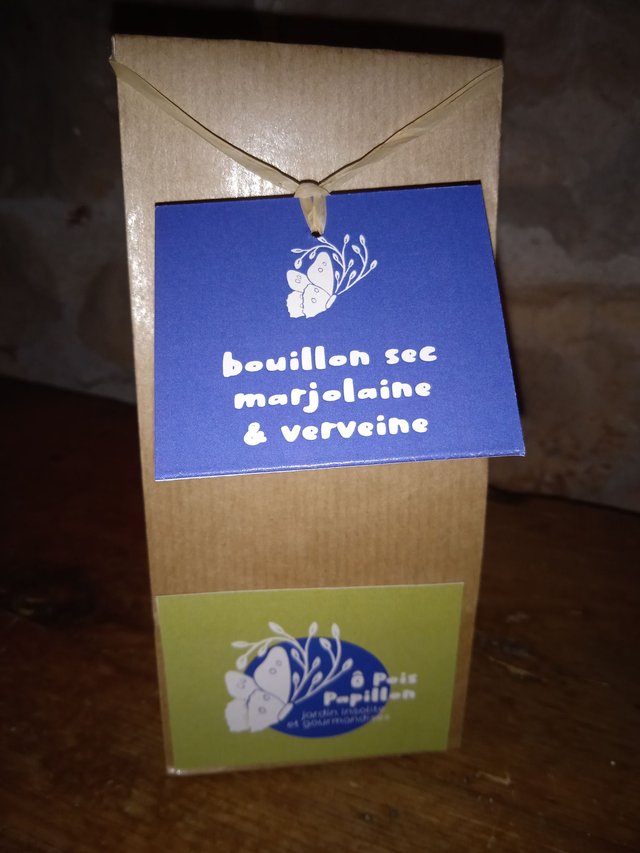 Bouillon sec à la marjolaine et à la verveine (recharge en sachet kraft pour un pot en verre)