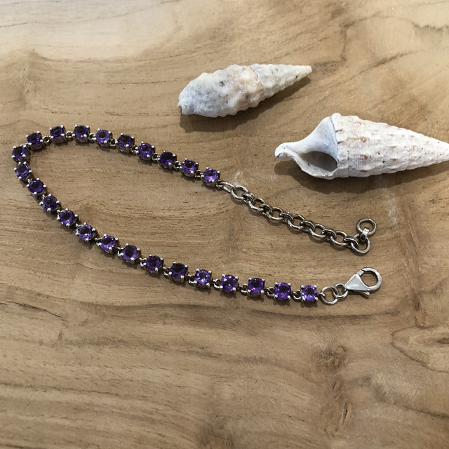 Bracelet argent 925 &amp; améthyste 