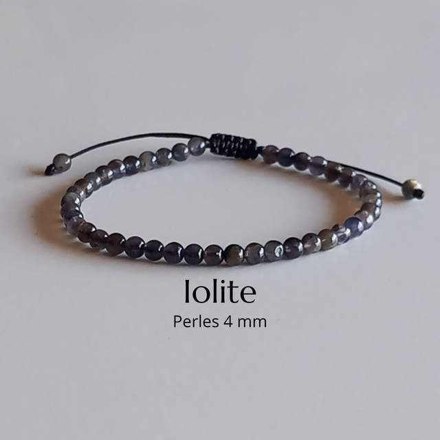 Bracelet ajustable en Iolite (Cordiérite)