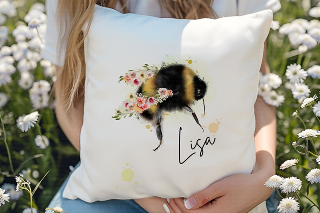 Gorgeous personalised Bee design Cushion