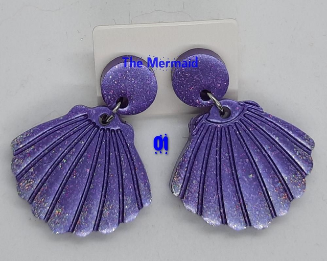 resin oorbellen Ariel paars (verschillende versies verkrijgbaar)