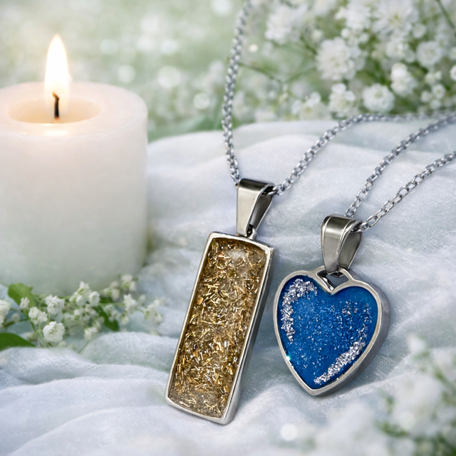 Custom Made Oblong or Heart Memorial Pendant