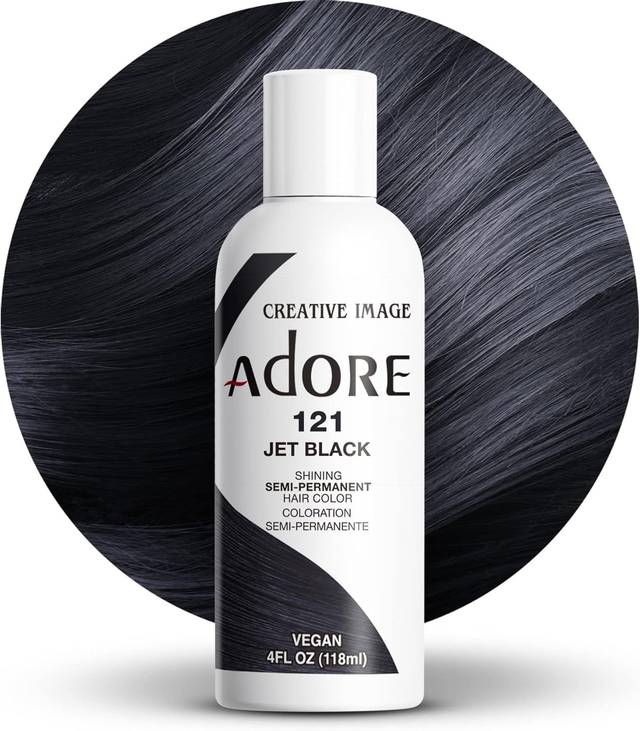 Adore Shining Semi Permanent Hair Colour 118 ml (121 Jet Black)