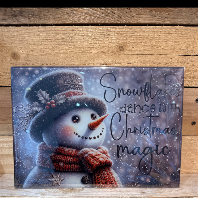 Snowman Glass Worktop Saver 