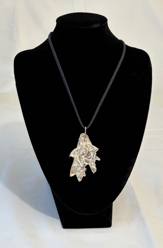 Large Sculptural Fused Silver Pendant – Organic Recycled Sterling Silver
