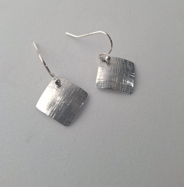 Inverted Textured Square Earrings
