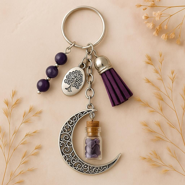 Porte-clé Fiole à Souhait Améthyste 