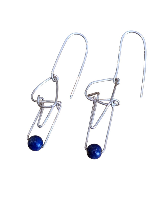 Zilverschets oorbellen. 