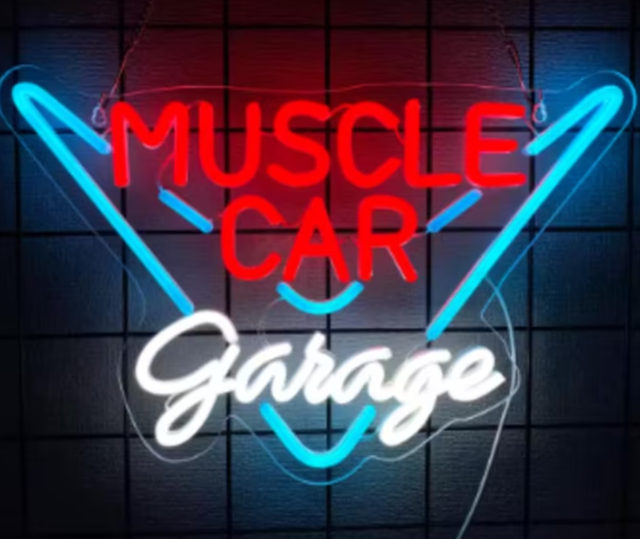 LED lamp neon stijl Muscle Car Garage (41x27.5cm)