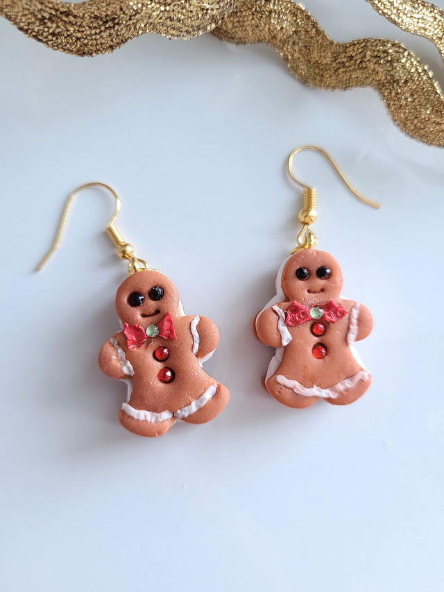 Drop earrings: Gingerbread Cream Sandwich