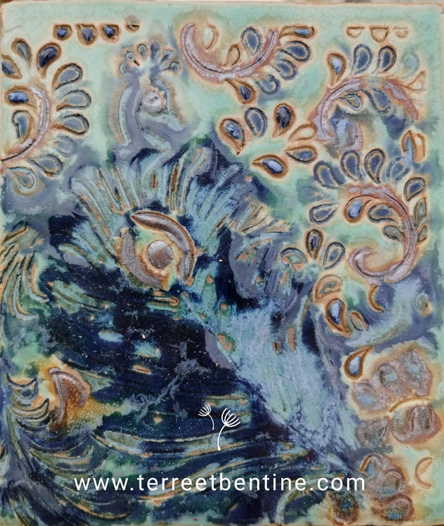 Carreau en grès 14,8 X 17 cm - pièce UNIQUE 