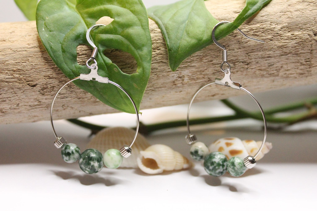 Boucles créoles en agate arbre "Anne"