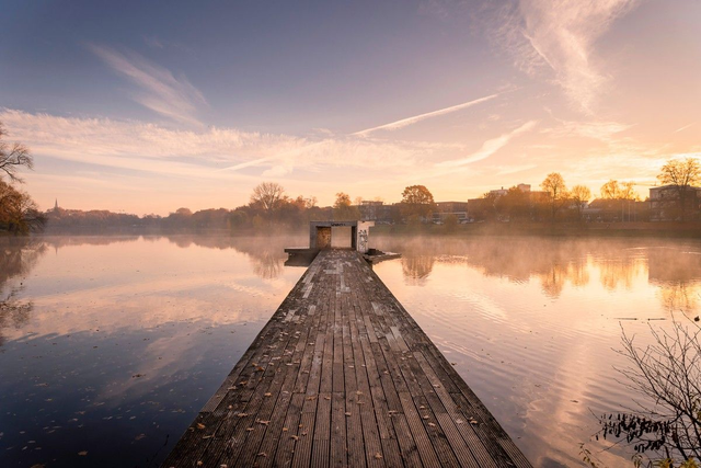 Weiter Blick vom Aasee-Pier