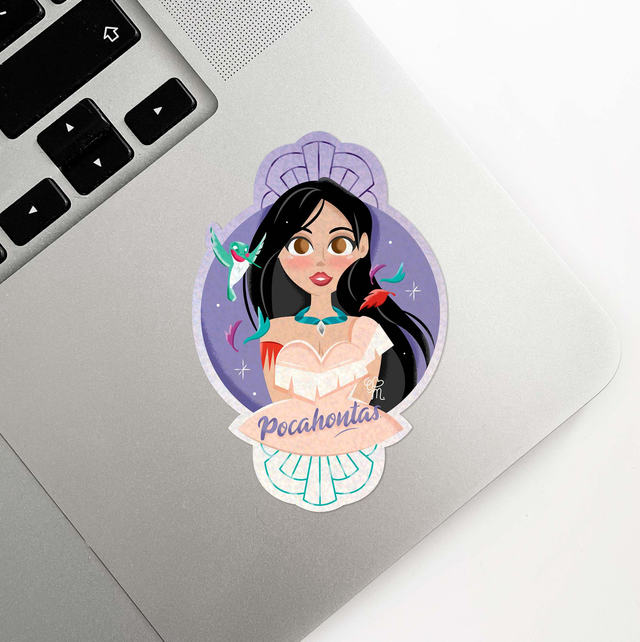 Sticker holographique Girl Power | 12 Pocahontas