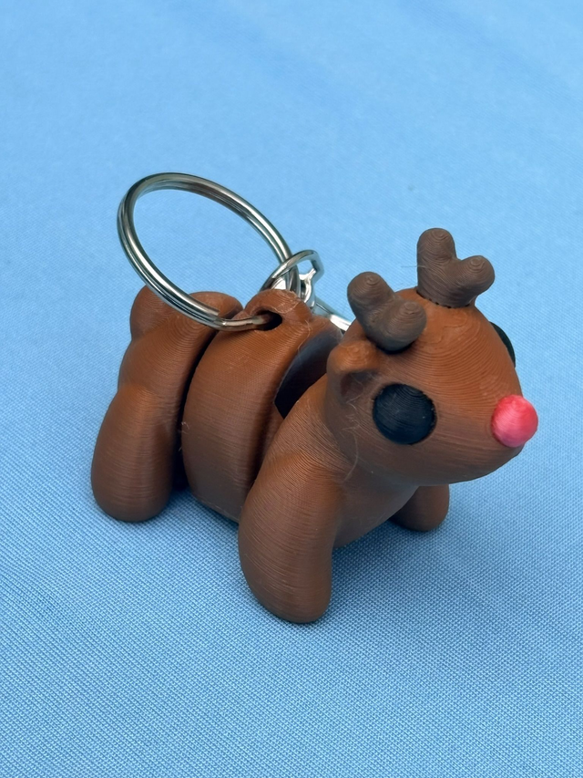 3D Printed Reindeer Christmas Keyring