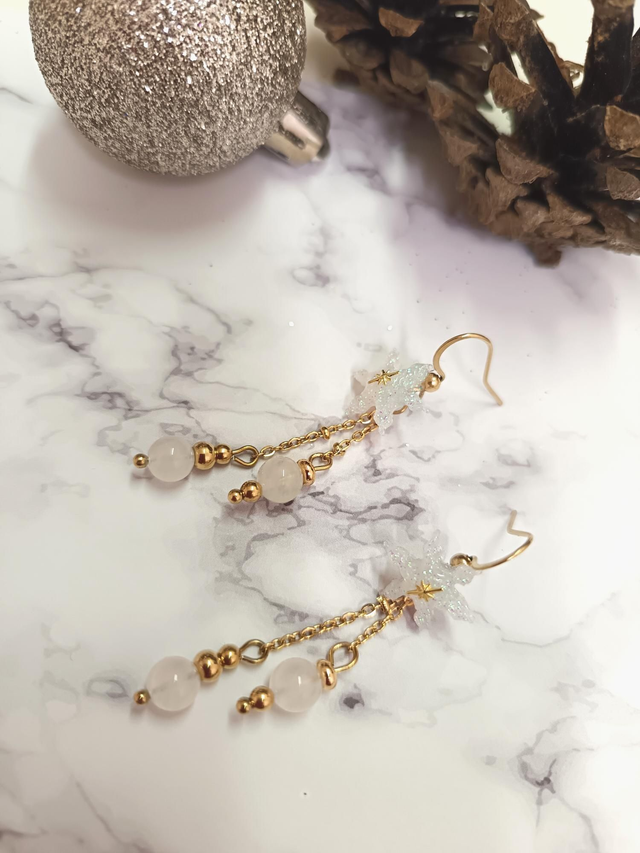 Boucles d'oreilles flocon d'or 