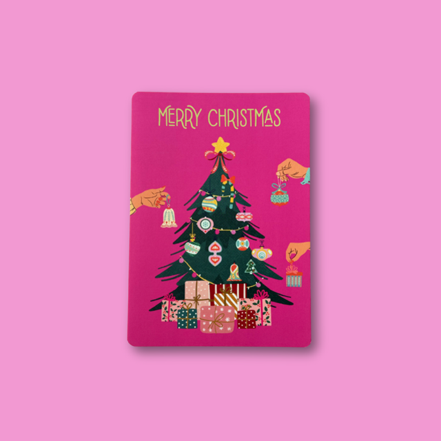 Kerstkaart Merry Christmas Tree