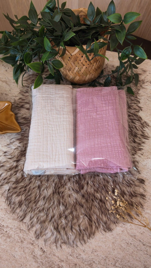 Le Duo Nuage – Lot de 2 langes 60 × 60 cm