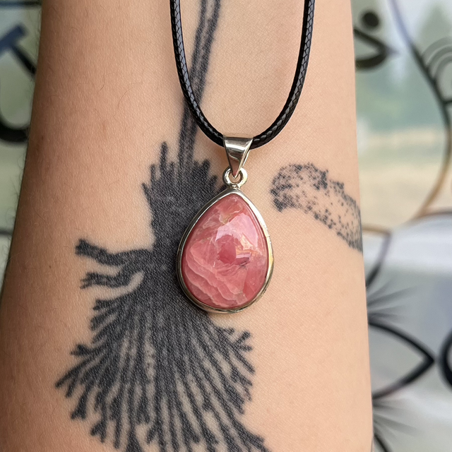 Pendentif en argent et Rhodochrosite sublime