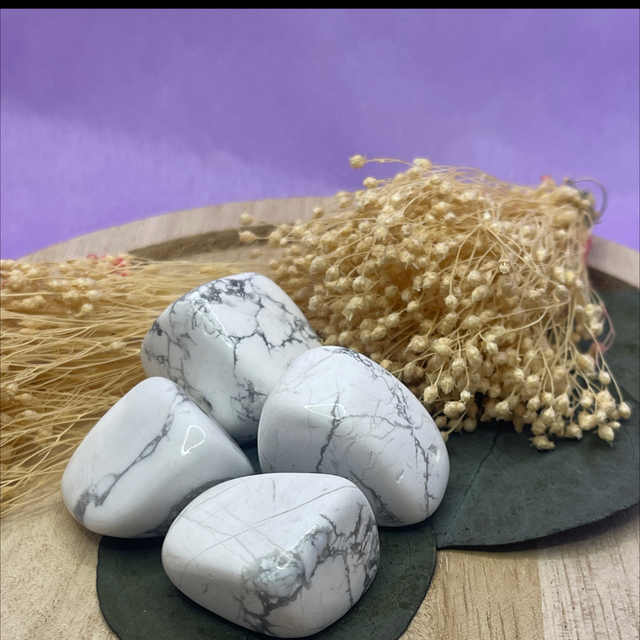  Pierre roulée Howlite blanche "Décision · Détermination · Équilibre"