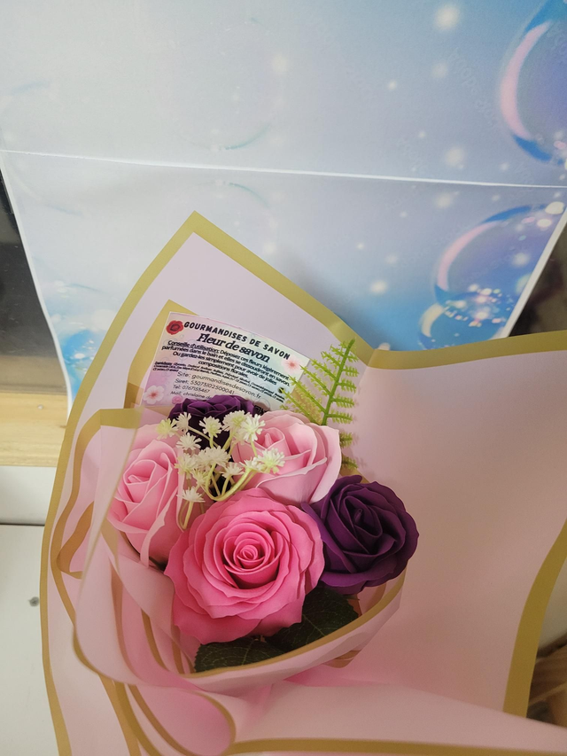 Bouquet roses de savon (3)